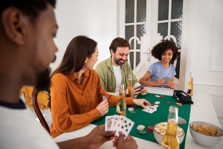 Dealer profesional melempar dadu dalam lingkungan studio berkualitas tinggi Studio dealer Lightning Dice dengan tiga dadu di meja putih
